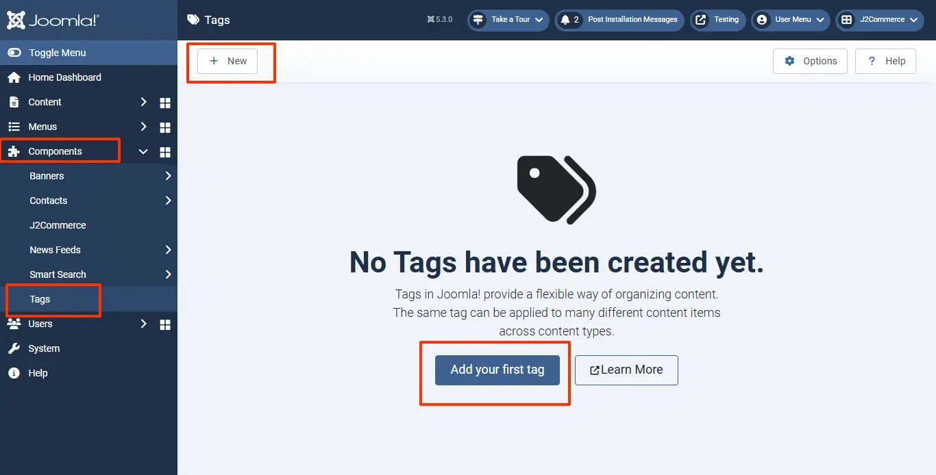 Creating your first tag